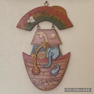 Vintage Shine Co. Noah’s Ark 3D Wooden hanging plaque